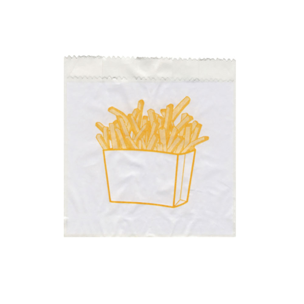 Pommes-Frites Beutel Tüten Papierbeutel 10+5x11 cm (300 Stk.)